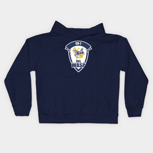 USS Wasp CV-7 Kids Hoodie by TCP